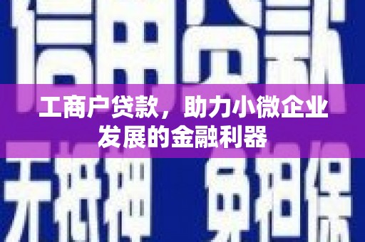 叙永工商户贷款，助力小微企业发展的金融利器