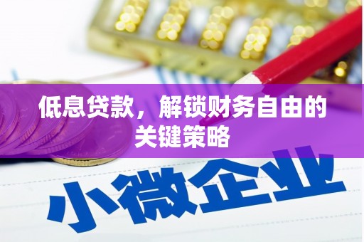 叙永低息贷款，解锁财务自由的关键策略