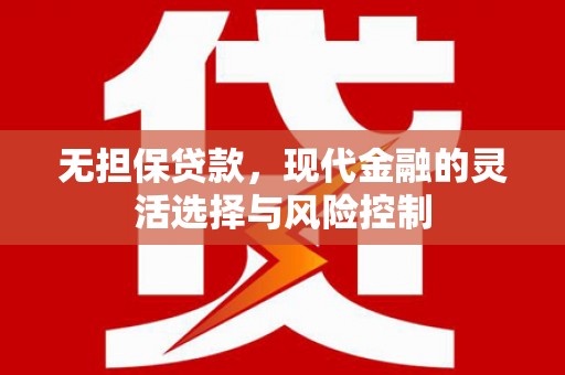 叙永无担保贷款，现代金融的灵活选择与风险控制