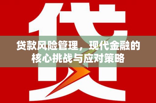 叙永贷款风险管理，现代金融的核心挑战与应对策略