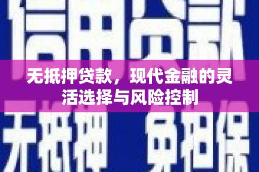 叙永无抵押贷款，现代金融的灵活选择与风险控制