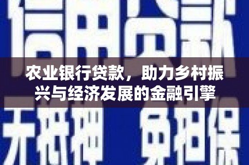 叙永农业银行贷款，助力乡村振兴与经济发展的金融引擎