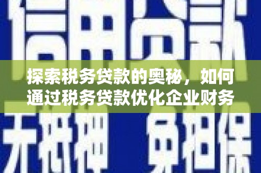 叙永探索税务贷款的奥秘，如何通过税务贷款优化企业财务