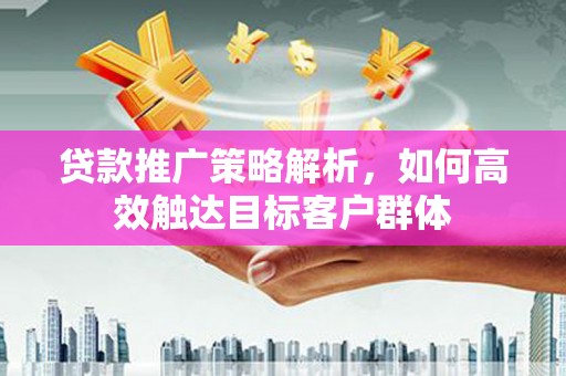 叙永贷款推广策略解析，如何高效触达目标客户群体