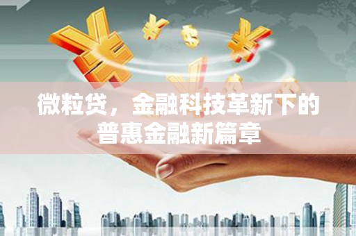 叙永微粒贷，金融科技革新下的普惠金融新篇章