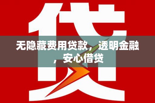 叙永无隐藏费用贷款，透明金融，安心借贷
