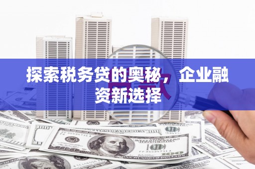 叙永探索税务贷的奥秘，企业融资新选择