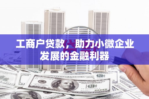 叙永工商户贷款，助力小微企业发展的金融利器