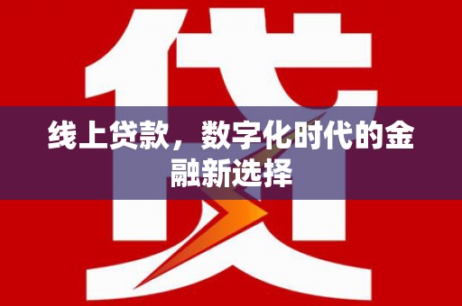 叙永线上贷款，数字化时代的金融新选择