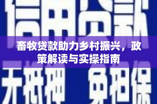 叙永畜牧贷款助力乡村振兴，政策解读与实操指南