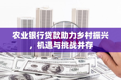 叙永农业银行贷款助力乡村振兴，机遇与挑战并存